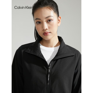 Calvin Klein【速干】运动24春夏女撞色织带跑步训练服立领运动外套4WS4J407 001-太空黑 XS