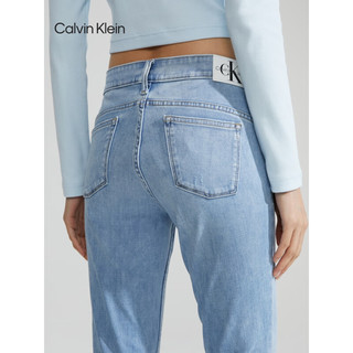 Calvin Klein Jeans24春季女士经典贴章休闲合体水洗微弹牛仔裤J223371 1AA-牛仔浅蓝 28