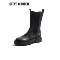 STEVE MADDEN/思美登秋冬增高粗跟烟筒靴切尔西靴女中筒靴 ARKIN-NY 黑色 37