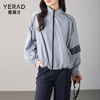 娅丽达（YERAD）设计感宽松露营女2024运动休闲长袖短外套 灰色(H0) L