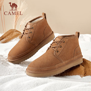 骆驼（CAMEL）男士雪地靴加厚羊毛绒里保暖男鞋 G13W837106 栗色 39 