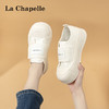 La Chapelle 女鞋帆布鞋女当季魔术贴女鞋百搭小白鞋厚底休闲板鞋子 米色 39