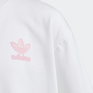 adidas adicolor复古穿搭运动上衣短袖T恤女大童阿迪达斯三叶草 经典白 73cm