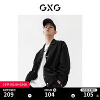 GXG 男装22年春季新款商场同款趣味谈格系列翻领夹克 黑色 165/S