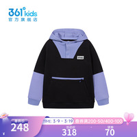361°361度童装男童连帽卫衣2024年春季中大童卫衣 经典黑 130
