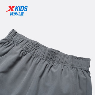 特步（XTEP）儿童童装男女童大童舒适透气运动速干七分裤 石纹灰 120cm