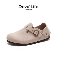 Devo 的沃 Life的沃软木鞋  单鞋56144 灰色反绒皮