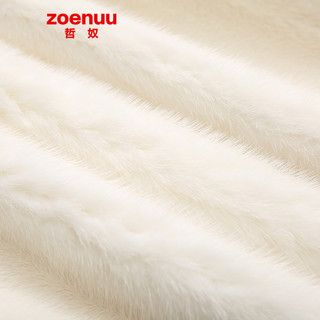 哲奴（zoenuu）水貂皮大衣女整貂皮草外套短款小母貂时尚立领七分袖 白色 M