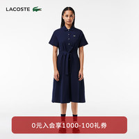 法国拉科斯特 LACOSTE女装24中长款简约纯色收腰polo连衣裙EF7923 166/藏青色 36/160