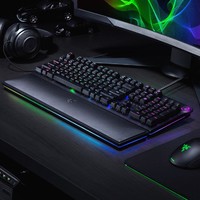 RAZER 雷蛇 猎魂光蛛精英版线性光轴机械键盘104键RGB幻彩电竞幻彩腕托