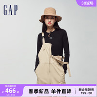 Gap【欧阳娜娜同款】女装2024春季新款宽松背带裤工装长裤477872