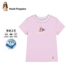暇步士（Hush Puppies）童装儿童男女童夏季短袖T恤休闲百搭清爽 深藏蓝（C款） 150cm