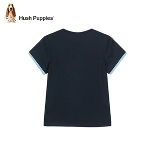 暇步士（Hush Puppies）童装儿童男女童夏季短袖T恤休闲百搭清爽 松石蓝（F款） 120cm