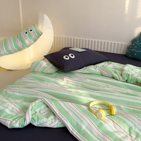 安睡宝（SOMERELLE）夏季空调被大豆纤维被子被芯可机洗夏凉被单人薄款被子套件三 抹茶卷 200x230夏被+枕套*2