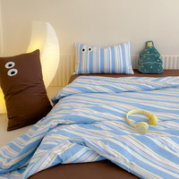 安睡宝（SOMERELLE）夏季空调被大豆纤维被子被芯可机洗夏凉被单人薄款被子套件三 曲奇饼 200x230夏被床笠四件套