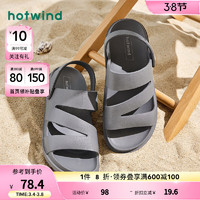 热风2024年夏季男士时尚凉鞋 09灰色 44 L适用43—44的脚