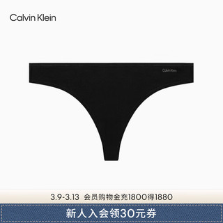 Calvin Klein内衣24春夏女士简约印花舒适棉质低腰性感丁字裤QD5124 UB1-太空黑 S