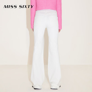 MISS SIXTY2024春季新款牛仔裤女白色复古微喇叭长裤显瘦百搭休闲 白色 23