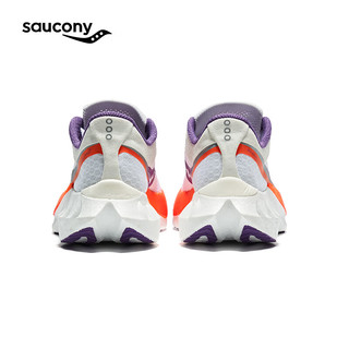 Saucony索康尼啡鹏4跑鞋女全掌碳板马拉松竞速跑步鞋春夏透气运动鞋 白紫129 39