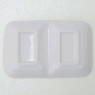 NITORI宜得利家居 洗碗机可用方形日式调料碟两格碟 纯白系列