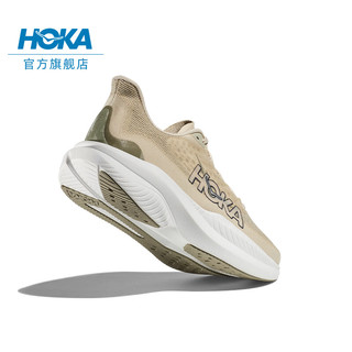 HOKA ONE ONE【限量礼袋】男女款春夏马赫6竞训公路跑步鞋MACH 6 橡木白/麦青色-男 46.5