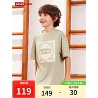 Levi's 李维斯 LEVI 's李维斯童装24夏季男童凉感腰果花T恤儿童复古短袖上衣 茶绿色 140/68(S)
