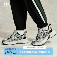 茵宝（Umbro）umbro茵宝纪元鞋R909男鞋运动鞋复古休闲鞋时尚厚底女鞋 银色/白玛瑙 37.5