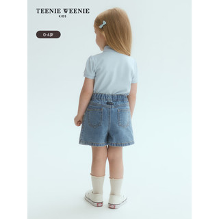 Teenie Weenie Kids小熊童装24春夏女宝宝透气泡泡袖POLO衫 浅粉色 100cm