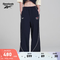 Reebok锐步24春夏新女子梭织经典简约时尚线条宽松长裤阔腿裤 24SRC610WGN2 A/L