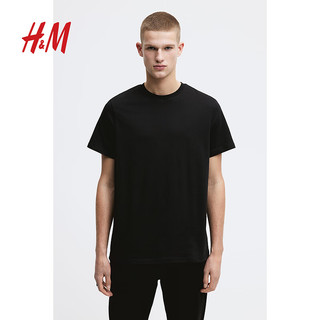 H&M2024春男装标准版型COOLMAX T恤0967153 黑色 175/100A M