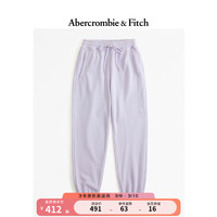 Abercrombie & Fitch 女装 24春夏美式休闲毛圈布高腰运动卫裤 356750-1 浅紫色 M (165/76A)