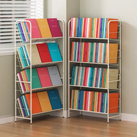 SOFS移动书架带轮落地宝宝绘本架简易铁艺小型矮书柜床头飘窗书架 固定款_4层(无轮子)