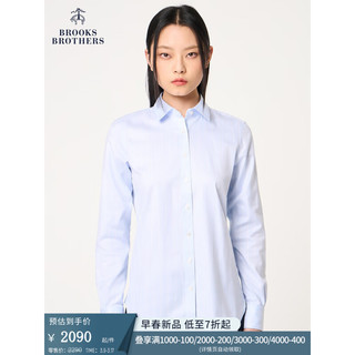 布克兄弟（BrooksBrothers）女士24早春竖条纹简约长袖休闲衬衫 B465-蓝色 2