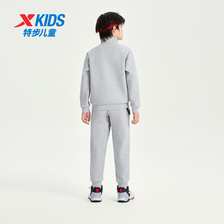 特步（XTEP）儿童童装男童中大童国潮运动休闲长袖套装 中麻灰26 150cm