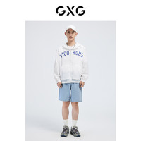 GXG奥莱 22年男装 连帽夹克胸前撞色字母印花外套夏季