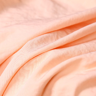 富安娜 床上四件套清爽透气青春撞色套件裸感亲肤床单被套 西柚橙 1.5米床 (被套203*229cm)