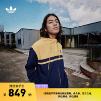 adidas adicolor复古穿搭运动连帽夹克外套男装春阿迪达斯三叶草 深靛蓝 A/M