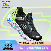 斯凯奇（Skechers）儿童闪穿鞋季男童运动鞋闪灯鞋女童休闲鞋403843L 黑色/柠檬色/BKLM 29码