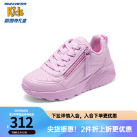 Skechers斯凯奇儿童时尚拉链小白鞋子女童轻便运动鞋休闲310387L 浅粉色/LTPK 38码