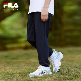 FILA【抗紫外线UPF50+】斐乐儿童长裤2024夏大童男女童防蚊裤 传奇蓝-NV 110