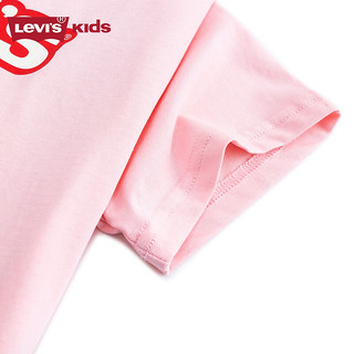 Levi's李维斯童装24夏季女童凉感短袖T恤儿童休闲简约上衣 杏仁粉 110/52(4)