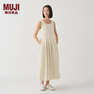 无印良品（MUJI） IDEE 女式 平纹 连体裙 女装连衣裙裙子春季早春 无袖可叠穿 米白色 M 155/80A