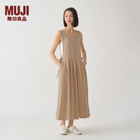 无印良品（MUJI） IDEE 女式 平纹 连体裙 女装连衣裙裙子春季早春 无袖可叠穿 米色 M 155/80A