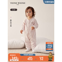 Teenie Weenie Kids小熊童装款女宝宝弹力棉毛布婴童睡袍套 黄色 59cm