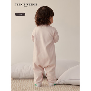 Teenie Weenie Kids小熊童装款女宝宝弹力棉毛布婴童睡袍套 黄色 59cm