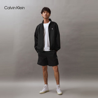 Calvin Klein Jeans24春夏男士休闲通勤经典贴章松紧腰直筒短裤J325143 BEH-太空黑 S