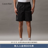 卡尔文·克莱恩 Calvin Klein Jeans24春夏男士休闲通勤经典贴章松紧腰直筒短裤J325143 BEH-太空黑 L