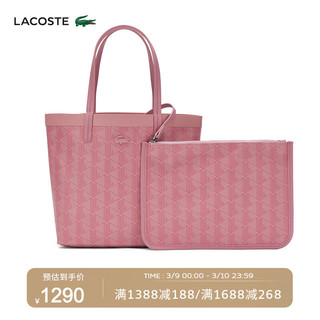 LACOSTE法国鳄鱼女包 2024时尚潮流大容量托特包单肩包NF4338ZE N02/粉红色
