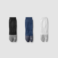 蕉内银皮501S分趾袜子男士撞色运动透气网眼抗菌五指二指可选夏季3双 【二趾】碳黑+极昼蓝+白色 男士均码(40-45)