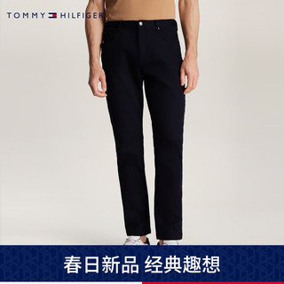 TOMMY HILFIGER24春季男装经典五口袋微肌理直筒版休闲裤MW0MW36137 藏青色DW5 32